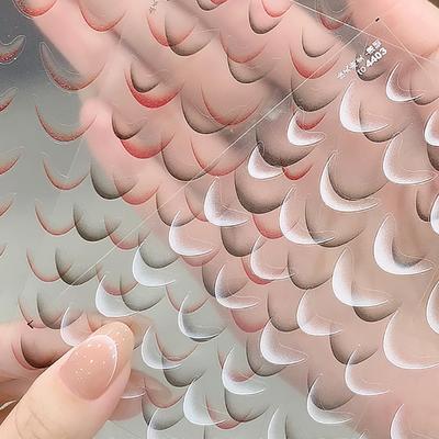 1 лист модных французских градиентных наклеек для ногтей тонкие черно-белые линии для печати на ногтях наклейки для маникюра украшения своими руками