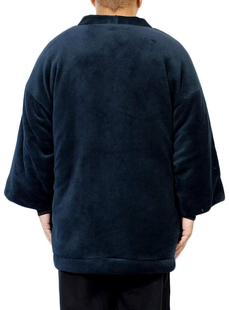 Мужская дотера-хантин одного цвета (Хантэнь Чан-тянко), Большой размер, Теплый, Пушистая подкладка из боа, Защита от холода, Одежда для дома, Однотонный, Размер 5XL, Темно-синий