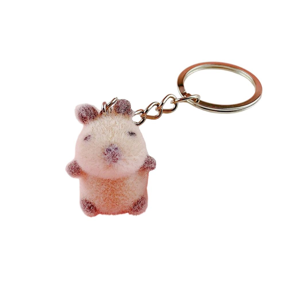 Resin Flocking Cute Three-dimensional Cat Keychain Pendant Car Key Chain Pendant Bag Pendant
