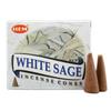 Hem Incense Cones - White Sage - Pack of 12 Boxes of 10 Cones - Free Shipping