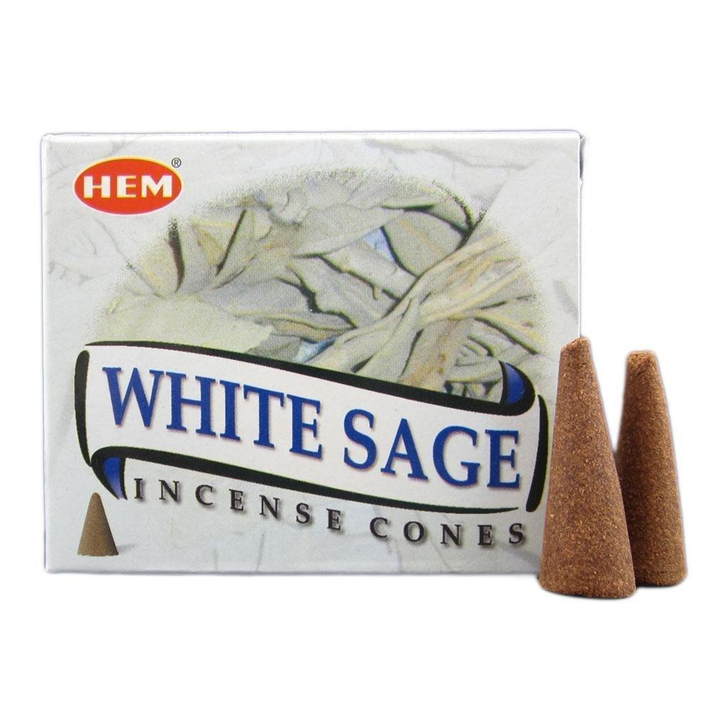 Благовония Hem конусы - Белый шалфей или White Sage - Набор из 12 коробок по 10 конусов - Бесплатная доставка