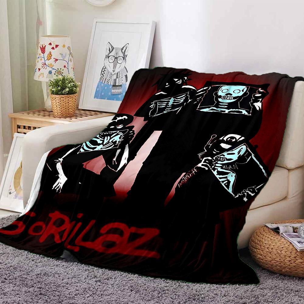 1pc Gorillaz Cartoon Throw Blanket Soft Flannel, Cozy All Season Polyester Perfect for Home, Office