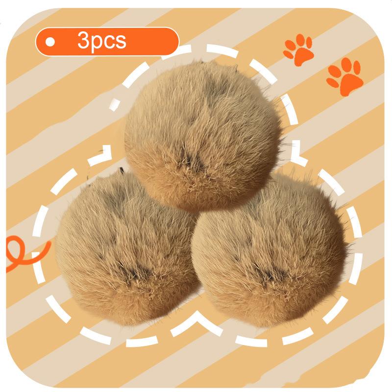 Игрушка для кошки шарик из кроличьего меха настоящий кроличий мех игривый шарик из меха кошки богатый и приятный запах для питомца нюхающий кошка игрушки-шарики из кроличьего меха