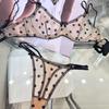 French Sexy Ultra Thin Women Underwear Romantic Dot Lace Bra Set Summer Mesh Breathable Intimates Lingerie Soft Comfort Bras