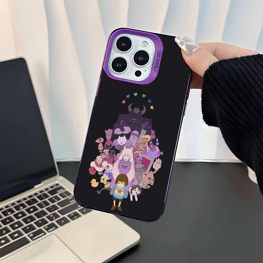 Чехол для телефона Game U-Undertale-es для iPhone 17,16,15,14,13,12,11,Mini,Pro,E,SE4,XS,MAX Фиолетовый Конфетный Матовый Чехол