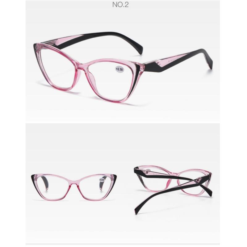 Модные очки для чтения для женщин, кошачий глаз, розовые, компьютерные очки для пресбиопии +1,0 +1,5 +2,0 +2,5 +3,0 +3,5 +4,0