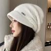 Женская осенне-зимняя шапка-бини, ветрозащитная и теплая, с козырьком, универсальная, модная вязаная шапка