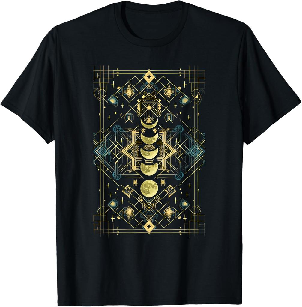 Moon Phases Sacred Geometry Balance Harmony Graphics T-Shirt