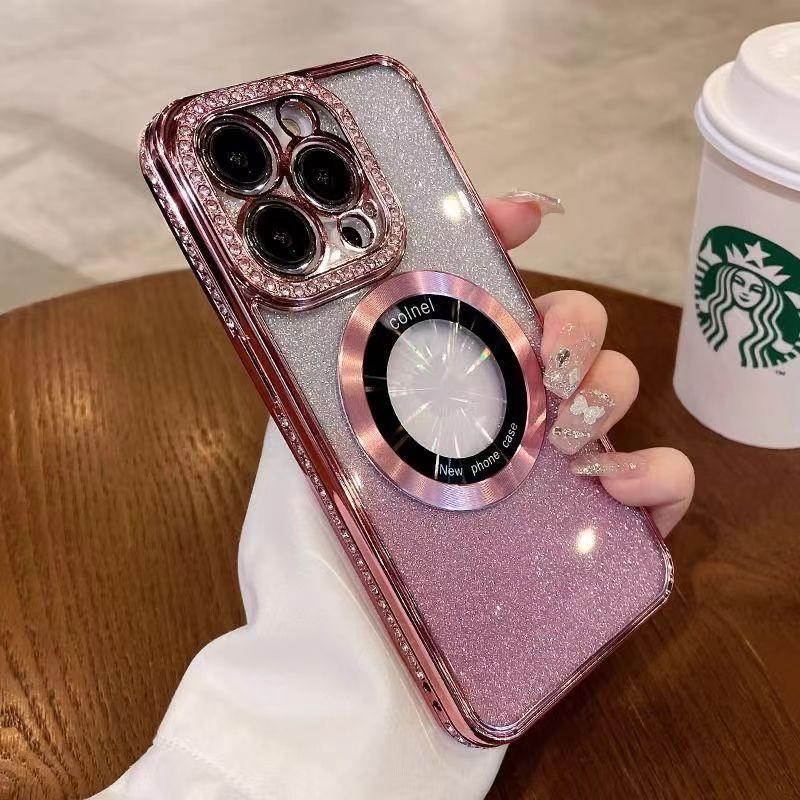 Зеркало для макияжа, Подходит для чехла для телефона Samsung S24ultra Water Diamond, S23 Чехол с магнитной подставкой, S22 ULTRA