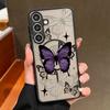 Магнитный чехол для телефона с узором «Цветы бабочки» для Samsung Galaxy S26 S25 S24 S23 S22 Ultra Plus S25 S24 S23 FE, задняя крышка из ТПУ и ПК