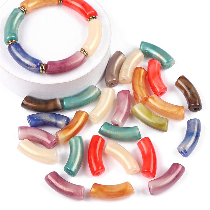 10 шт. акриловый золотой порошок двухцветные бусины для DIY ожерелье браслет серьги изготовление ювелирных изделий аксессуары для рукоделия