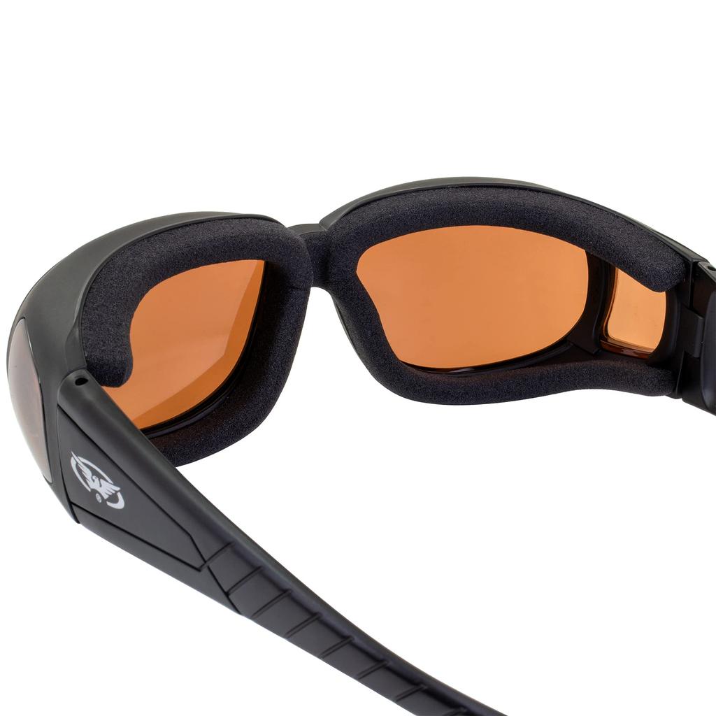 Global Vision Outfitter Motorcycle Riding Safety Matte Black Driving Mirror ANSI Sunglasses, Frame, Lens, Z87.1+