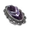 Шеврон Аметист Драгоценный камень 925 Стерлинговое серебро Ювелирное кольцо Размер 10