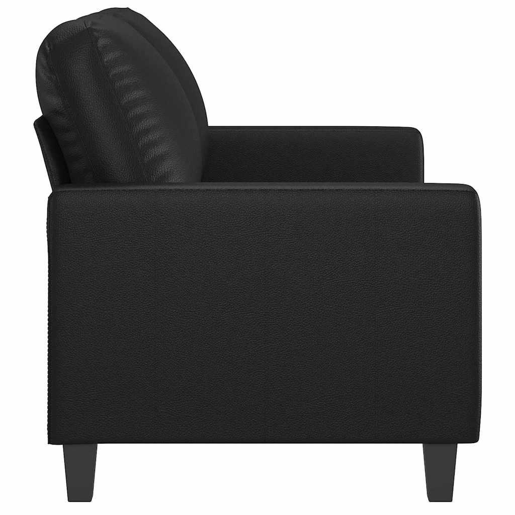 2 Seater Sofa Black 120 cm Faux Leather