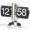 European Creative Flip Down Page Desk Clocks Retro Flip Table Clock Stainless Steel Mechanical Automatic Flip Clock Home Decor