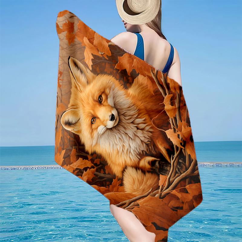Raccoon And Fox Friendship Beach Towel, Super Soft Microfiber, Gift for Her/Him, Birthday, for Pool, Beach, Travel, Home Decor Fan gifts