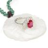 Gesen Jewelry: Кольцо-Корона Овальное с Цирконом в Форме Листа - Элегантный, Высококлассный Женский Модный Аксессуар.