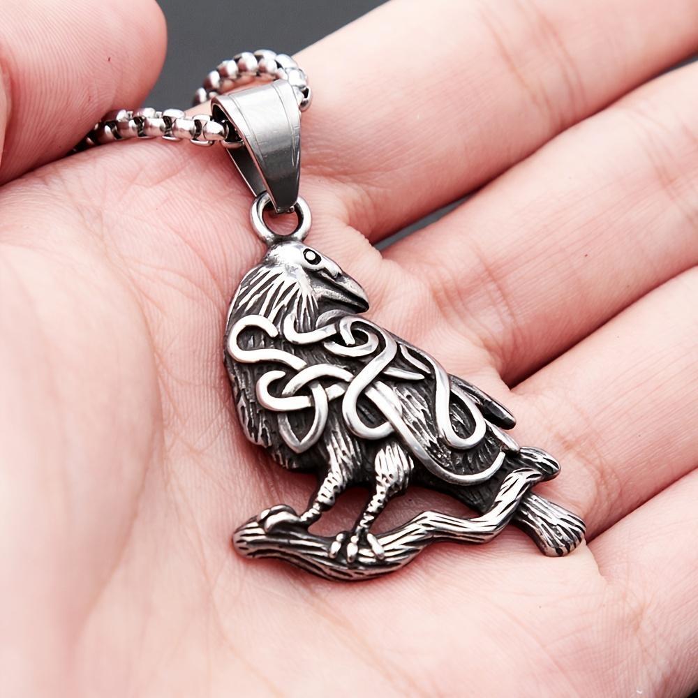 Винтажное ожерелье из скандинавской мифологии, ожерелье с подвеской в стиле панк, кельтский узел, Odin Crow, мужские ювелирные изделия в стиле викингов, подарок на день рождения, аксессуары