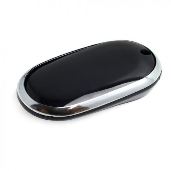 Black Metallic TPU Cover w/ Chrome Trim For Mercedes 22-up Gen4 Oval Smart Key