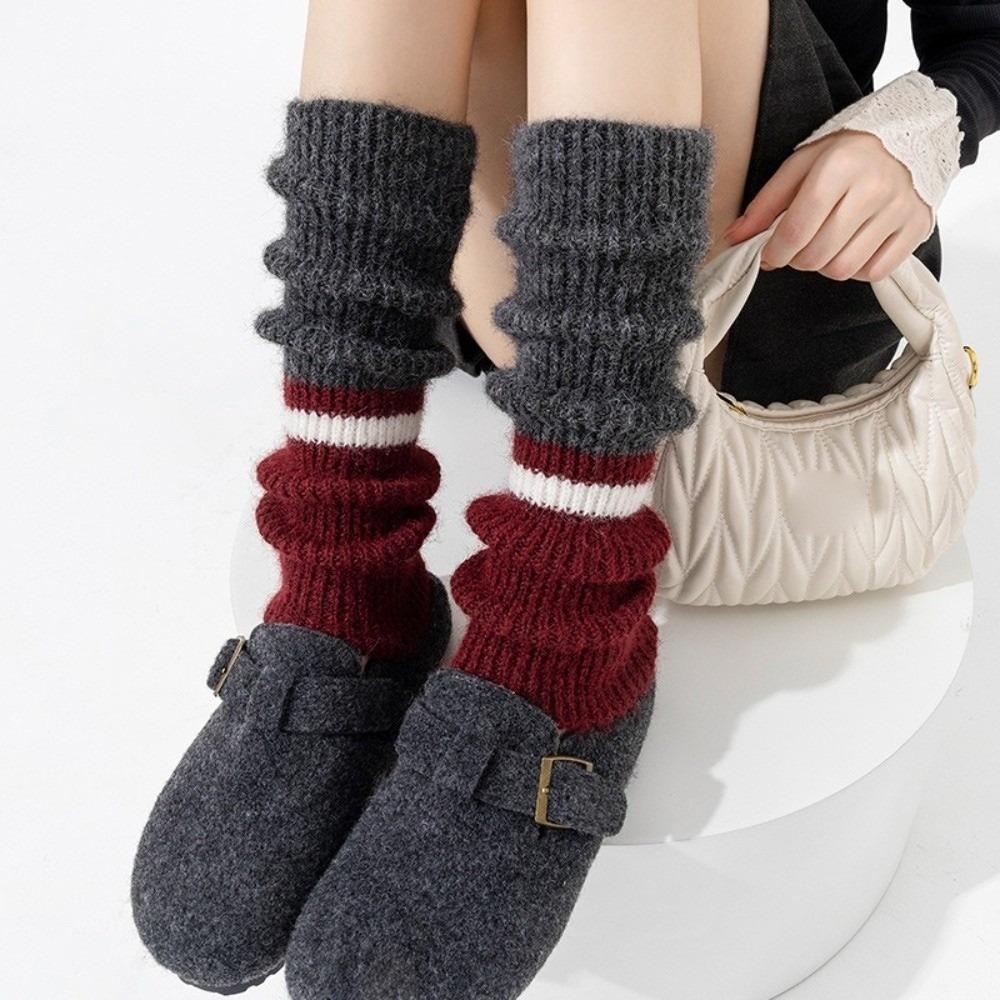 Knitted Bow Leg Warmers Thickened Hosiery New Pile Sock  Autumn and Winter
