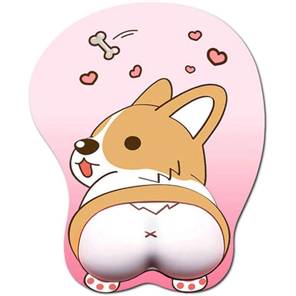 Office Ergonomic Silica Gel Non Slip Gaming Dog Wrist Rest Mouse Mat Corgi Mouse Pad Wrist Support