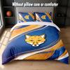 Leicester City Football Design Bed Bedding Set 1 Duvet Cover + 2 Pillowcases Soft Breathable Household Bed Linens