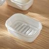 Portable Waterproof Leakproof Soap Holder with Lid Draining Layer Soap Container Detachable Plastic Soap Dish Bathroom
