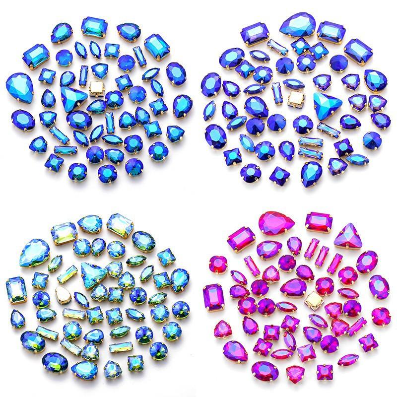 Поставка Стеклянная дрель-коготь, сшитая вручную, пряжка из алмазного кристалла, своими руками, свадебная одежда, аксессуары для волос, пряжка для обуви, аксессуары, смешанные 50 шт.