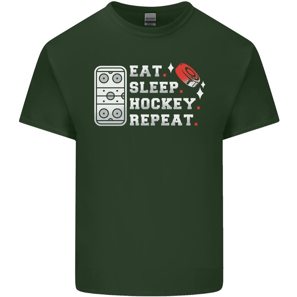 Eat Sleep Hockey Repeat Ice Street Funny Unisexs Light Cotton TShirt