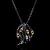 Creative Women's for Necklace Irregular Tree Vine Pendant Colored Zircon Jewelry Black Gold Jewelry Sweater Chain
