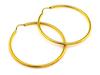 Women's Earrings Made of 585 14k Gold, Shiny Hoops, 42mm, 1.55g, for Mom