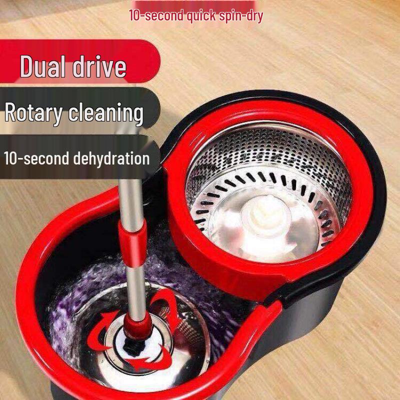 Вращающаяся швабра из нержавеющей стали двойного назначения со сменной насадкой