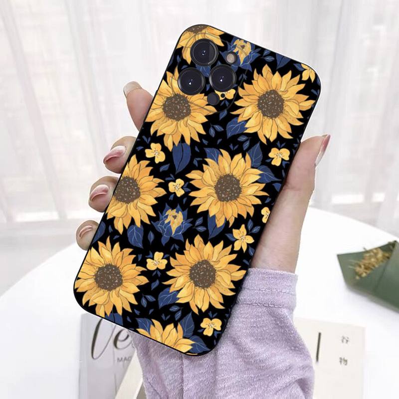 Прозрачный чехол для телефона с подсолнухом, силиконовый, мягкий, для iphone 14 13 12 11 Pro Mini XS MAX 8 7 6 Plus X 2020 XR, корпус