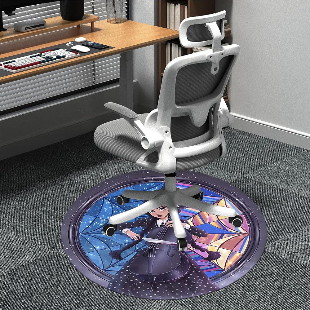 1PC Wednesday Addams Office Round Area Rug, Indoor Mat Suitable For Office, Under Office Chairs Bedroom Living Room Home Decor DT1212013