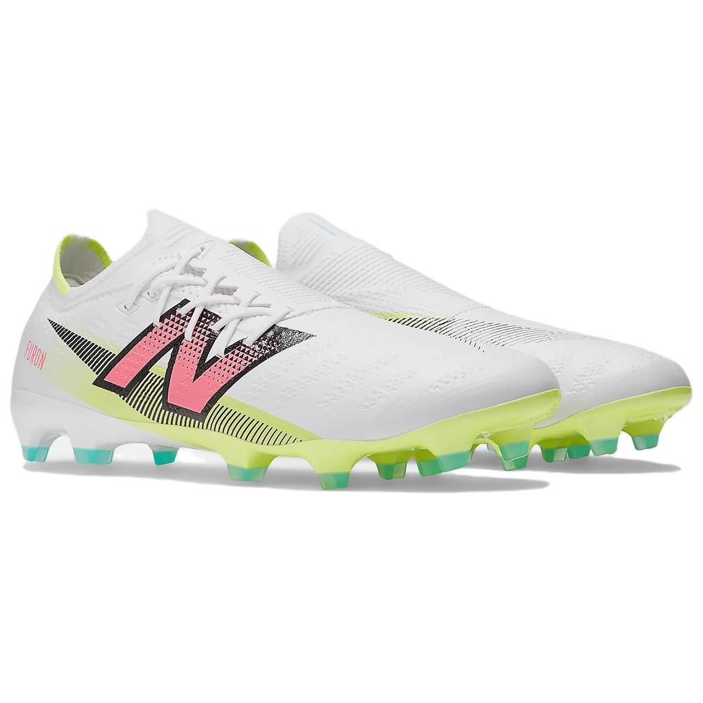 New Balance Furon V7+ Pro FG United In FuelCell Pack кроссовки унисекс белые Hi-Lite неоново-розовые SF1FH75
