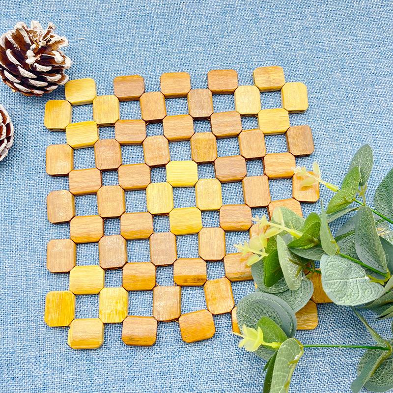 Household bamboo insulation mat, dining table mat, tea cup mat, restaurant kitchen mat, heat-resistant and heat-resistant pot mat