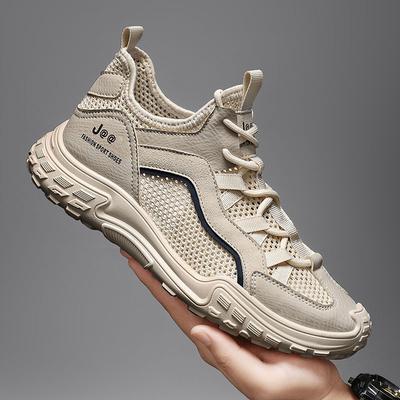 Модная летняя мужская повседневная обувь Модная сетчатая дышащая походная обувь Модная нескользящая спортивная обувь для мужчин