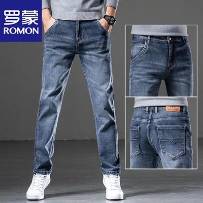 Мужские свободные прямые джинсы в стиле business casual