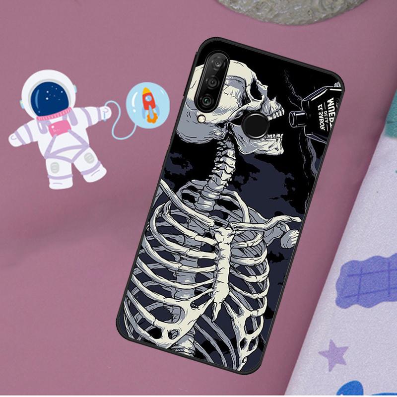 Психоделический Скелет Для Huawei Nova 12s 12i 11i 8i Y73 Y72 Y61 Y91 Y90 Y70 Y60 9 10 SE P30 P40 Lite P60 Pro Чехол