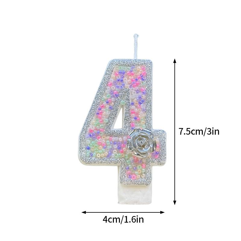 Colored Balls Digital Candles Unique 0-9 Number Birthday Cake Candles Fun Glitter Cupcake Topper Wedding Birthday Party Supplies