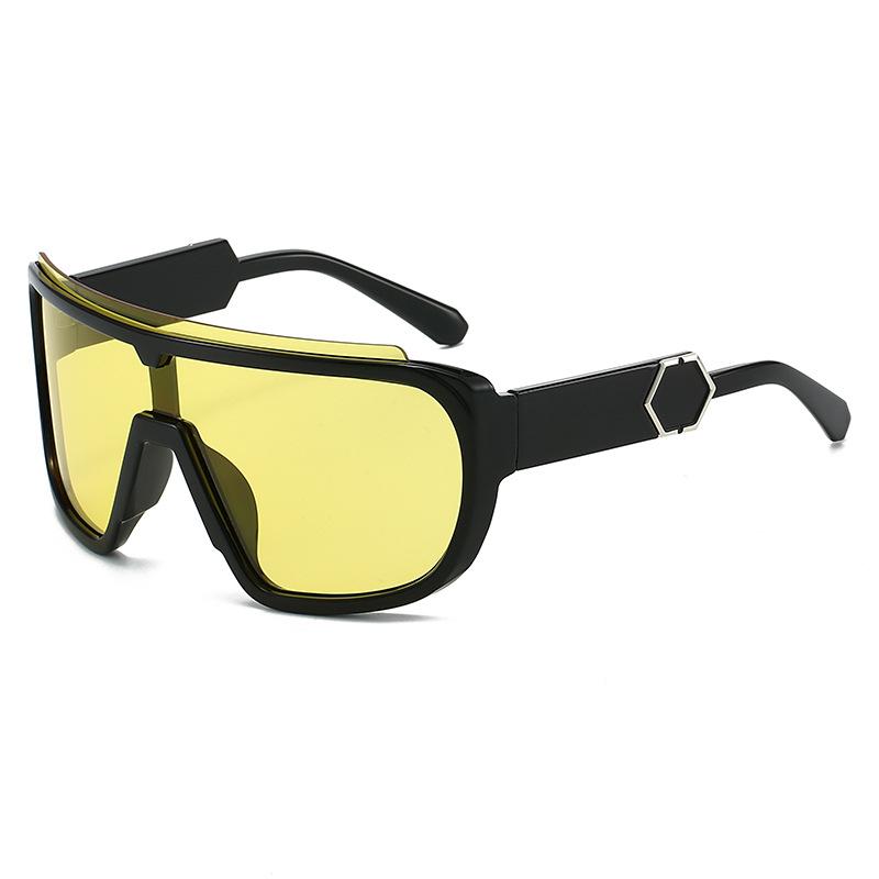 Модные цельные солнцезащитные очки с большой оправой, трендовые спортивные очки для велоспорта, очки для защиты глаз для уличной съемки