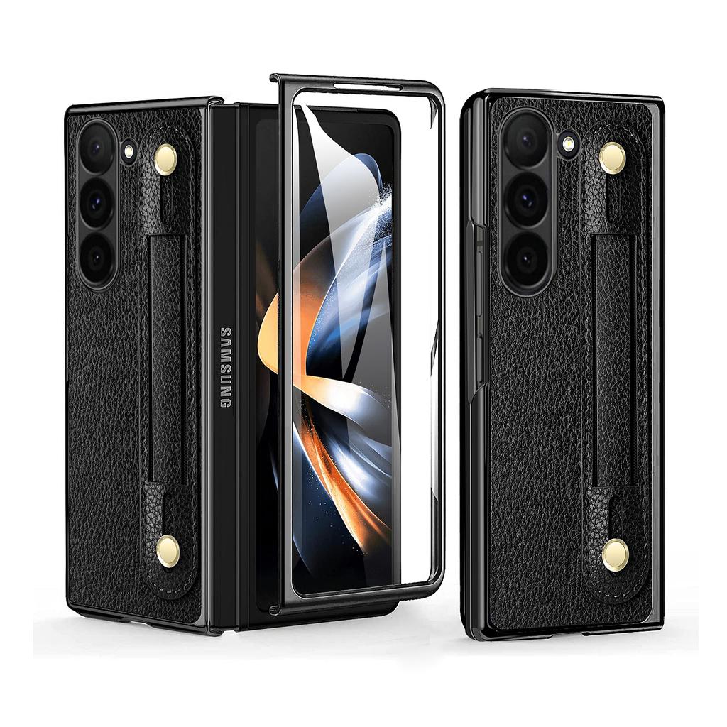 Совместимый с Samsung Galaxy Z Fold 7 чехол с подставкой-держателем, Z Fold 6 чехол с покрытием по краю и стеклом для переднего экрана