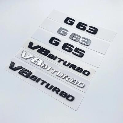 2017 Плоские буквы G63 G65 V8 Biturbo V12 Biturbo Шильдик для Mercedes Benz AMG W463 Боковое крыло автомобиля Багажник Название Логотип Наклейка UO4