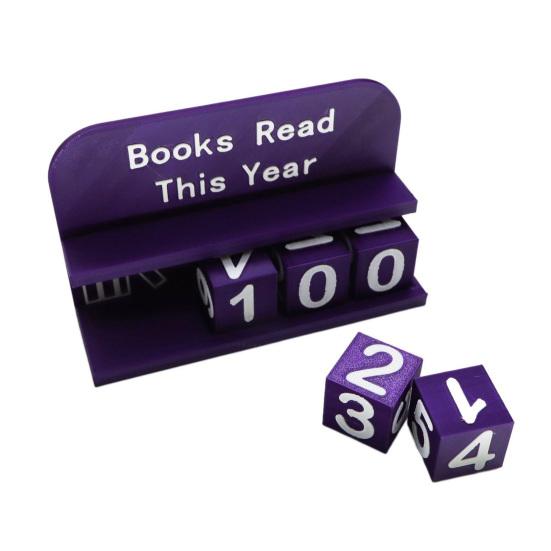 1 Набор 3D-печатный трекер чтения Книга Прочитано в этом году Счетчик с числовыми блоками Декор для уголка чтения для книжной полки Стол Подарок для читательского челленджа