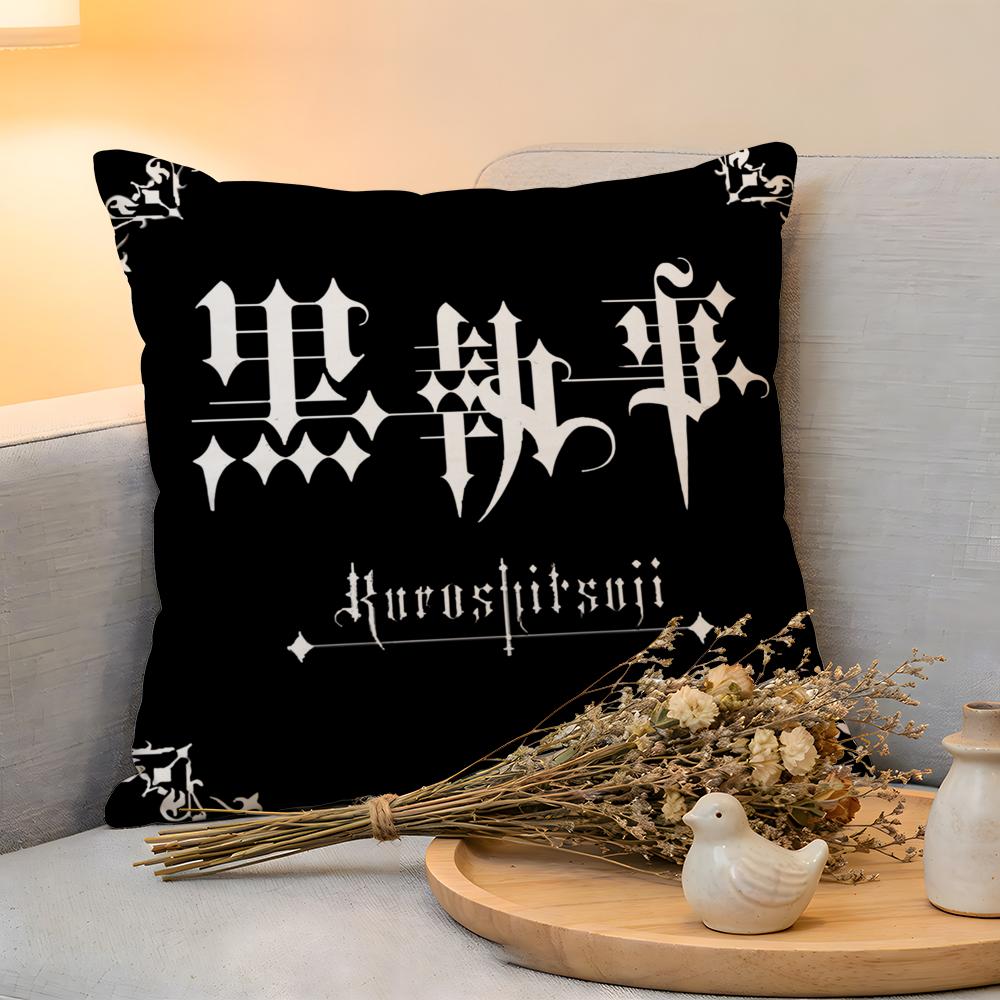 Cushion Cover Linen SkinFriendly Soft Decorative Case for Sofa Home Decor Anime BBlack BButler Pillow cover