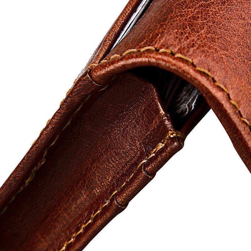 Stylish Simplicity Mens and Womens Leather Coin Purse ID Case Business Card Holder Bag Anti-magnetic RFID Anti-theft Card Small Wallet