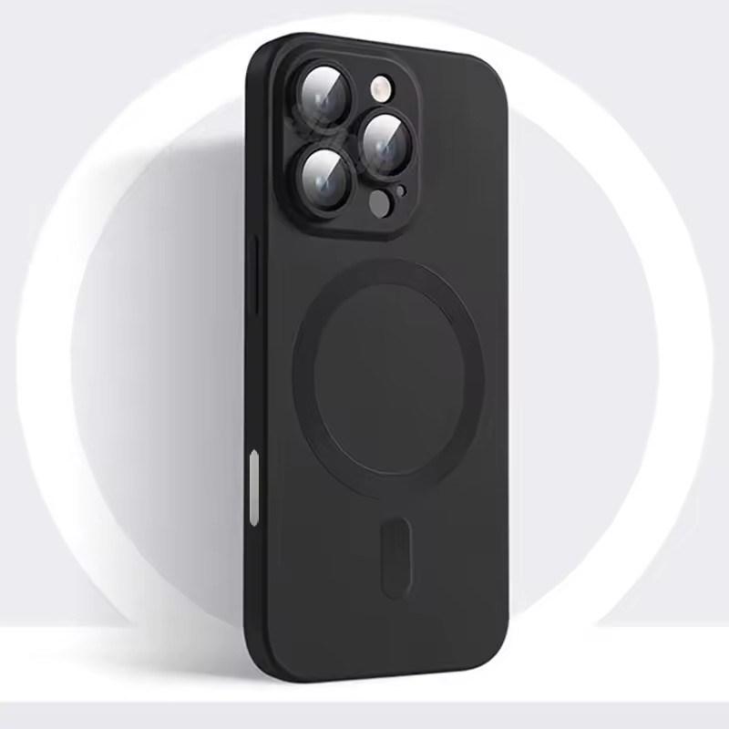 Luxury Magsafe Magnetic Case for iPhone 16 15 14 13 12 11 Pro Max Plus Soft Silicone Matte Antiskid Lens Protect Cover