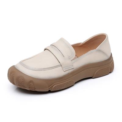 Туфли лоферы из натуральной кожи на плоской подошве для весны и лета 2025, удобная обувь на мягкой подошве для мам, женская обувь, нескользящая