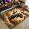 1PC African elephant savannah Non-Slip Floor Carpet Compatible for Office&Living Room&Bedroom&Dining room - Flat - Weave Machine-S0349