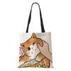 Холщовая сумка через плечо Мультяшный кот Женская Харадзюку Каваий Переработанная Большая вместимость Повседневная сумка 2022 Шопинг Складная сумка-тоут Сумка для книг KTY